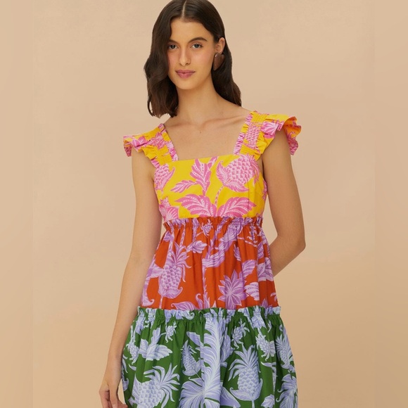 FARM Rio Dresses & Skirts - FARM Rio NWT Tropical Swing Mix Mini Colorful Dress in 100% organic Cotton.